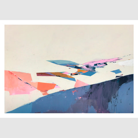 Abstract landscape giclée print of a painting of Slad in Gloucestershire