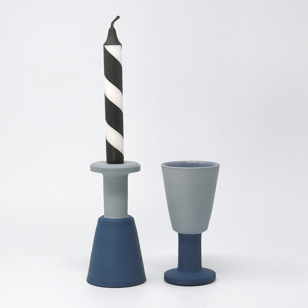 Candle Holder / Goblet - Dark Blue / Light Blue