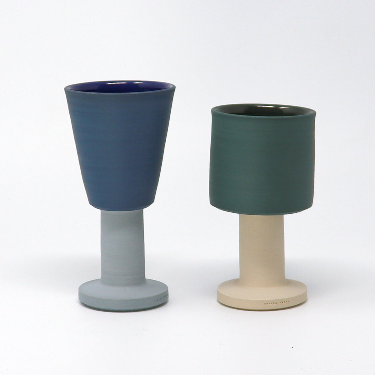 Candle Holder / Goblet - Stone / Teal