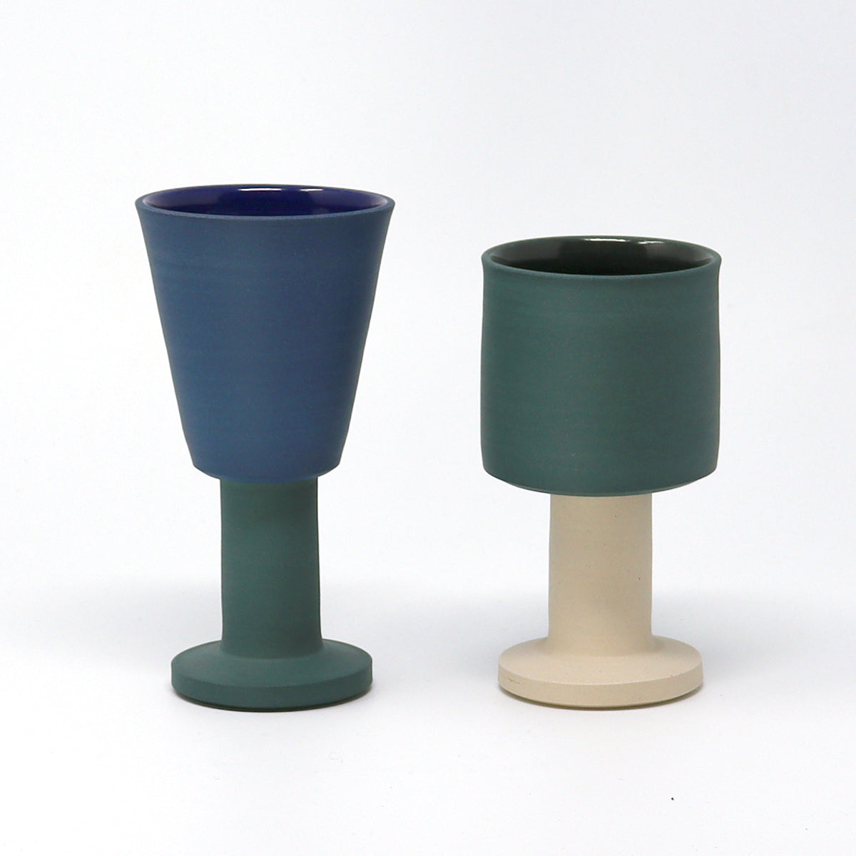 Candle Holder / Goblet - Stone / Teal