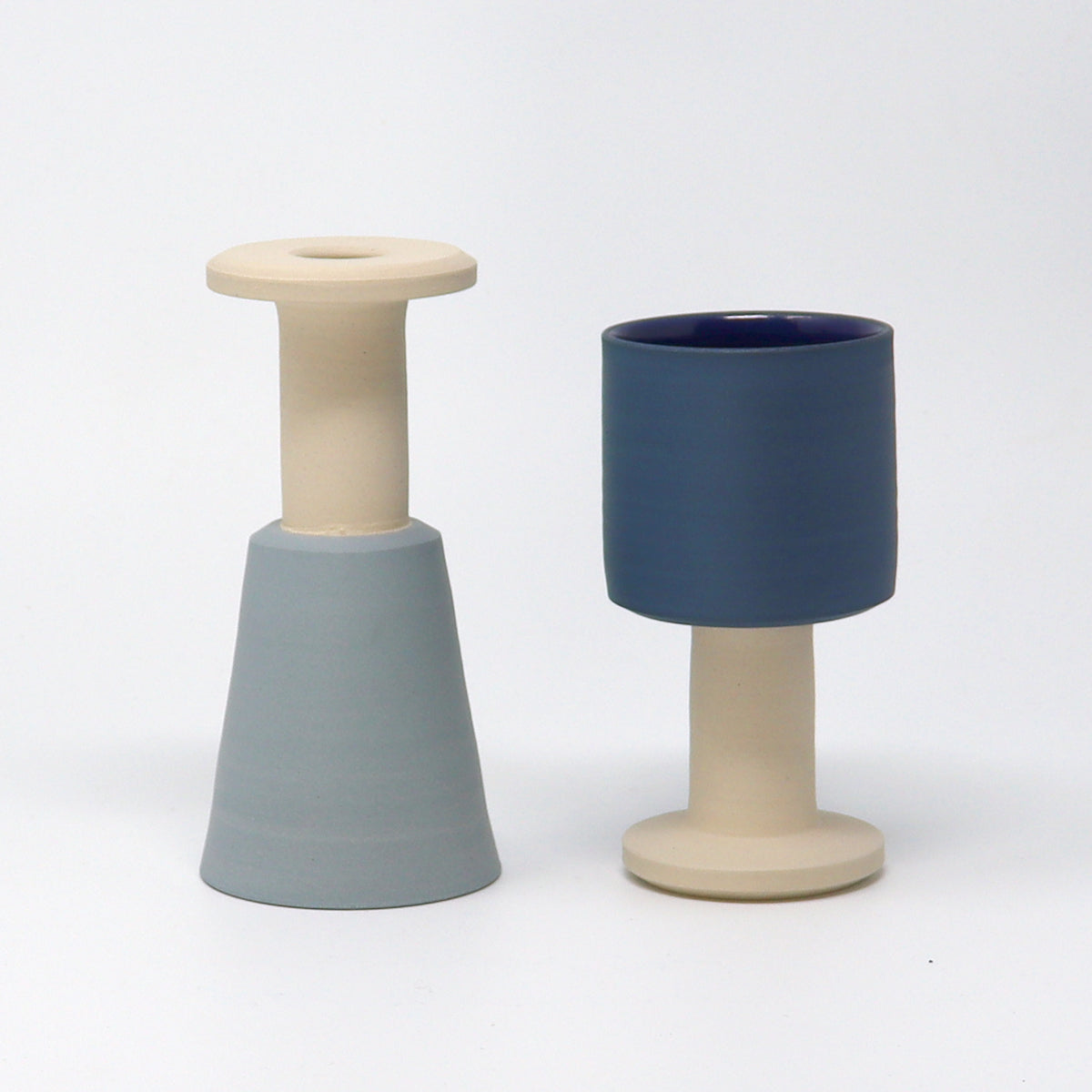 Candle Holder / Goblet - Dark Blue / Stone