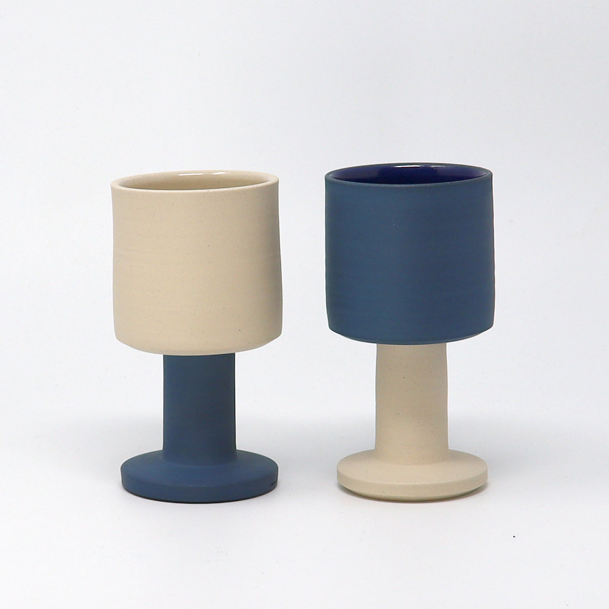Candle Holder / Goblet - Dark Blue / Stone