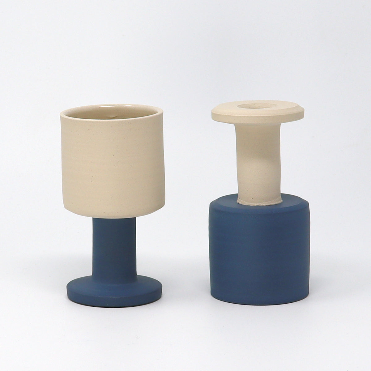 Candle Holder / Goblet - Dark Blue / Stone