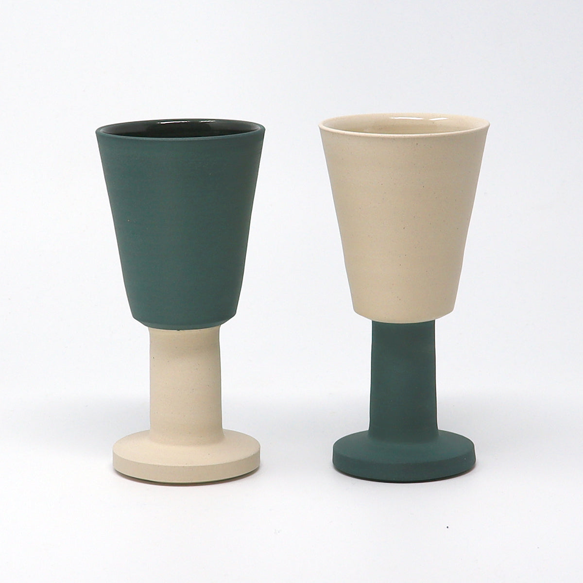 Candle Holder / Goblet - Stone / Teal