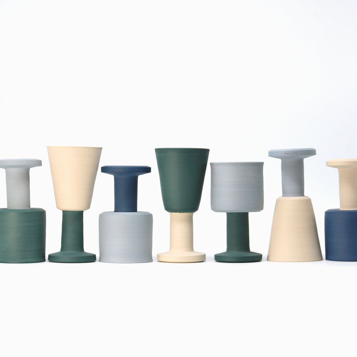 Candle Holder / Goblet - Dark Blue / Light Blue