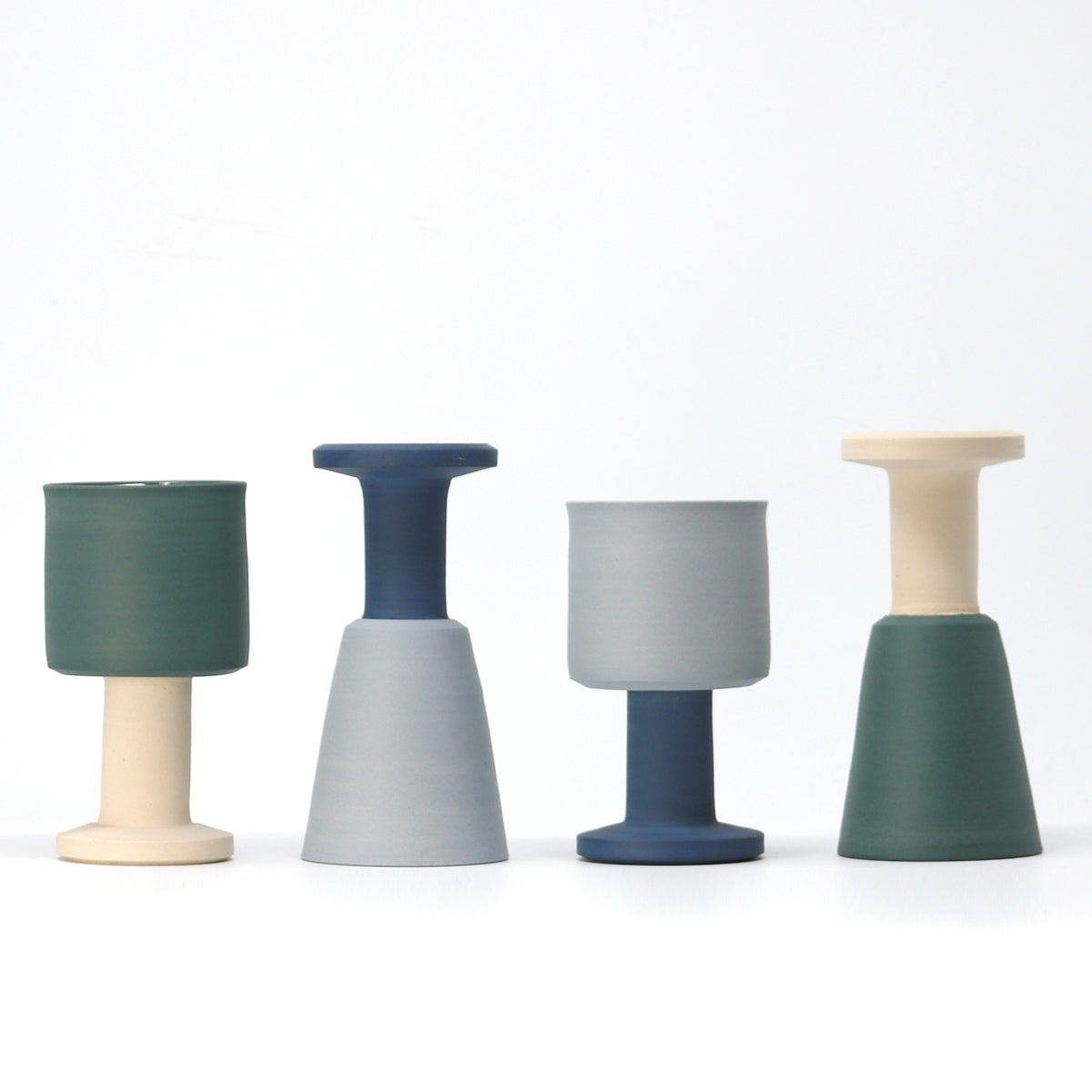 Candle Holder / Goblet - Dark Blue / Light Blue