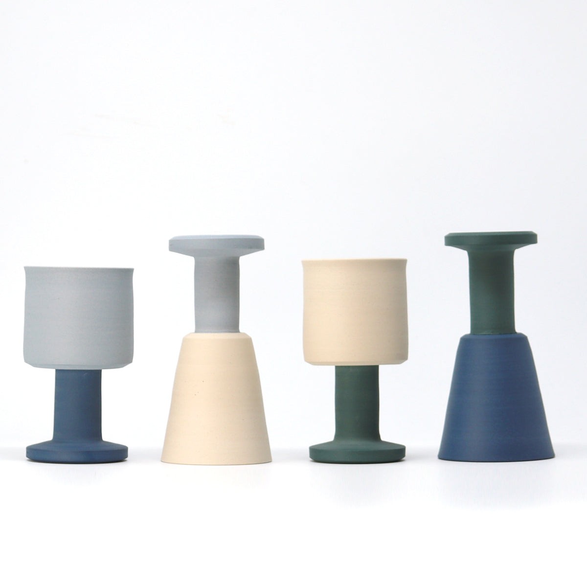 Candle Holder / Goblet - Dark Blue / Light Blue