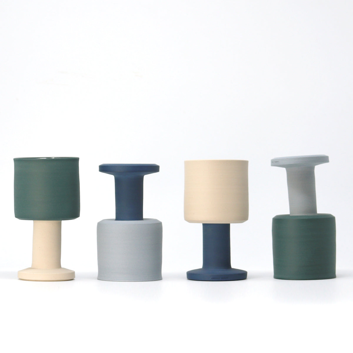 Candle Holder / Goblet - Dark Blue / Light Blue