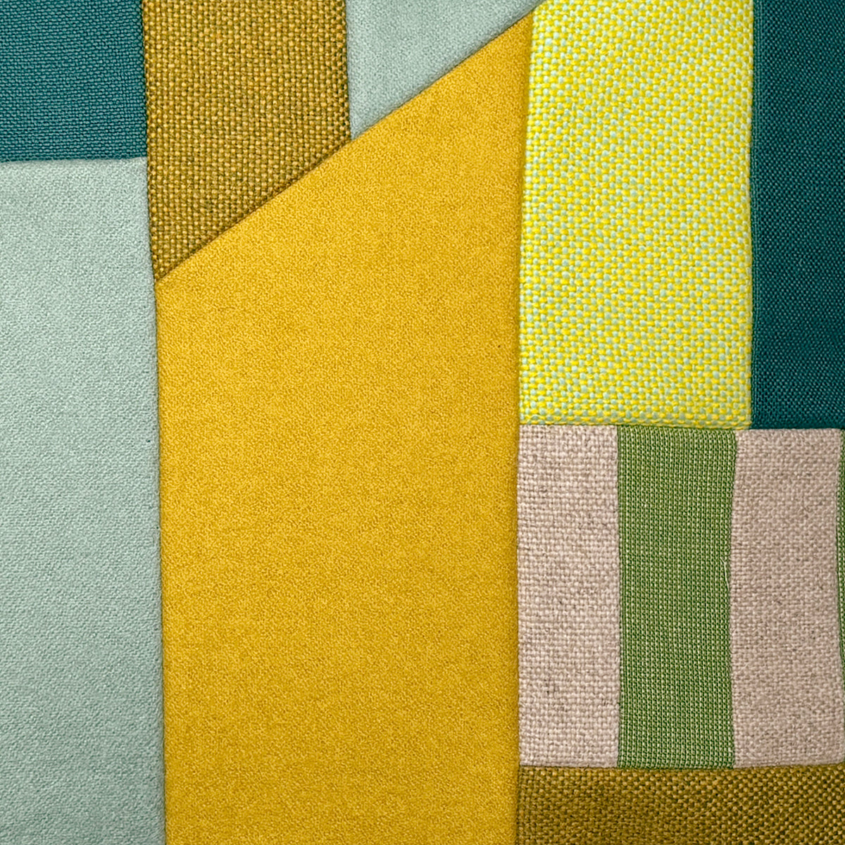 Patchwork Large Cushion - Greens/Teal/Mustard B