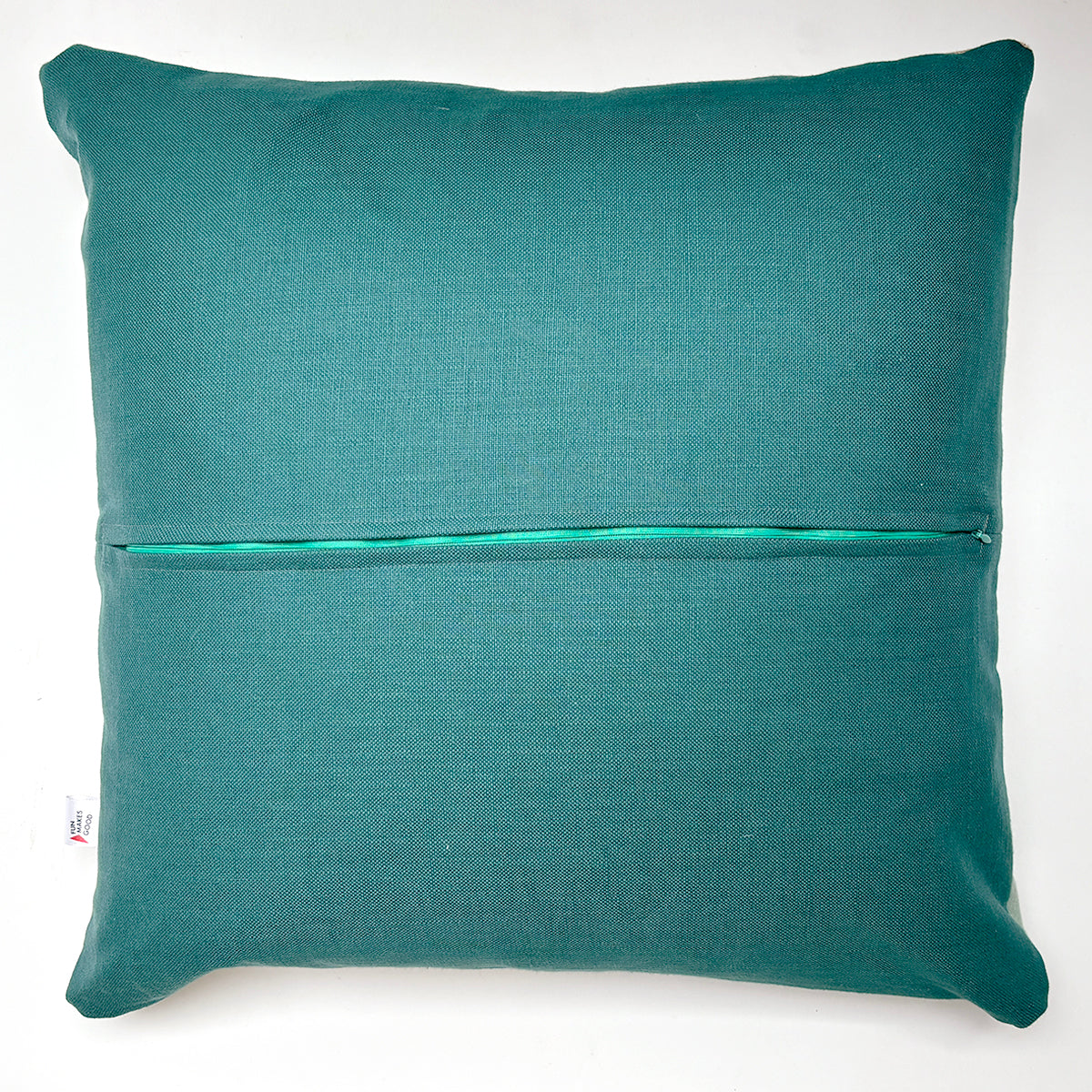 Patchwork Large Cushion - Greens/Teal/Mustard B