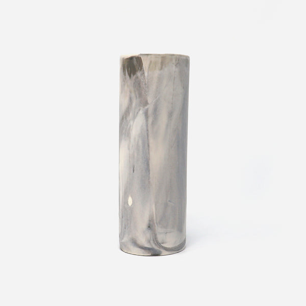 Cylinder Vase Marbled Black/White