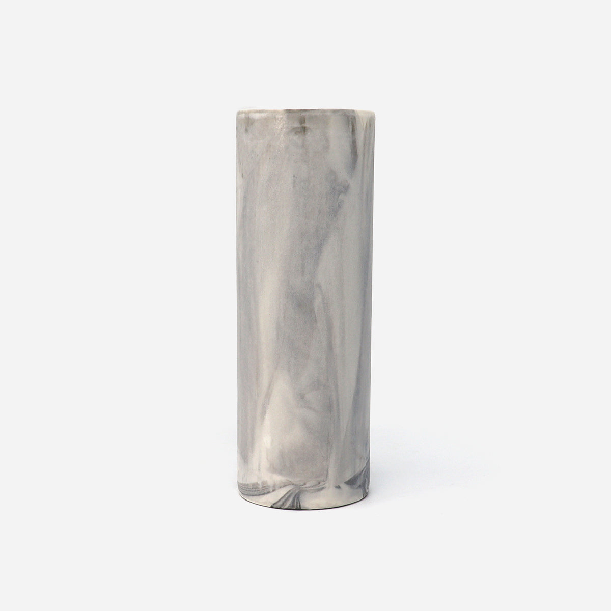 Cylinder Vase Marbled Black/White