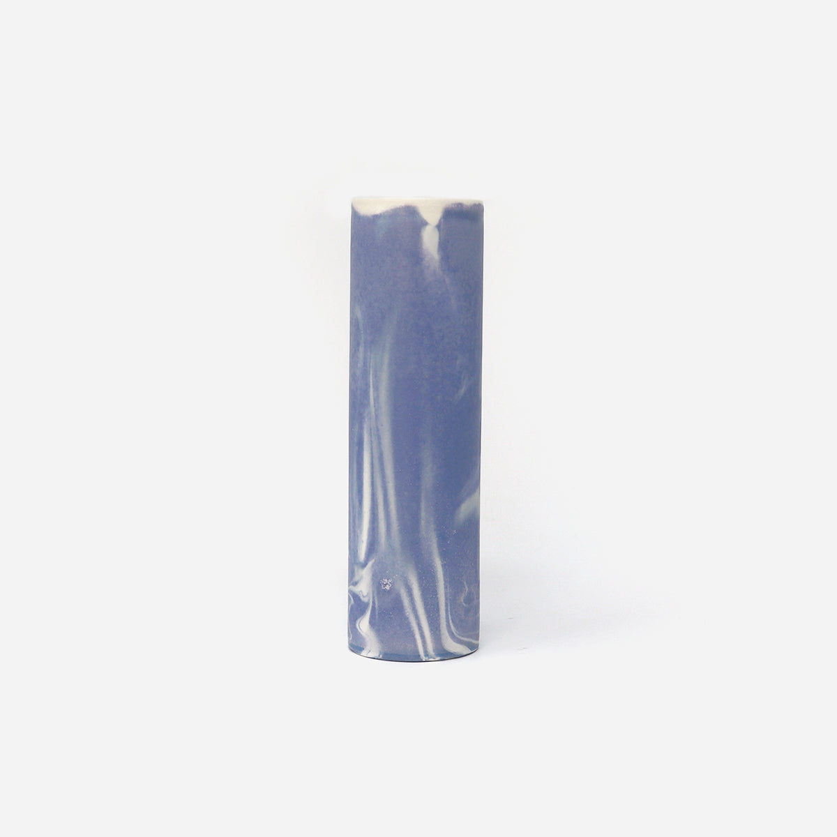 Cylinder Vase Marbled Blue/White