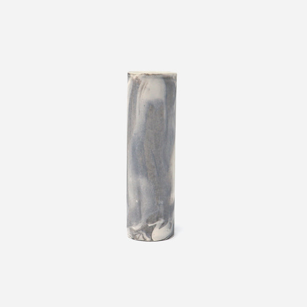 Cylinder Vase Marbled Black/White