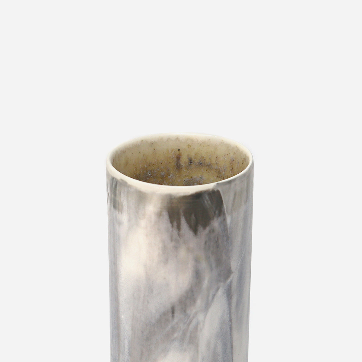 Cylinder Vase Marbled Black/White