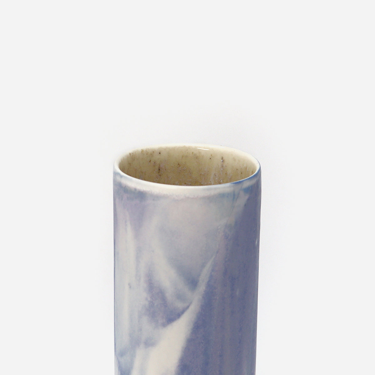 Cylinder Vase Marbled Blue/White