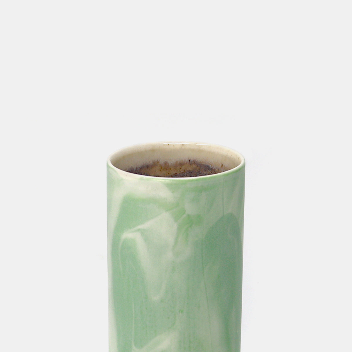 Cylinder Vase Marbled Green/White