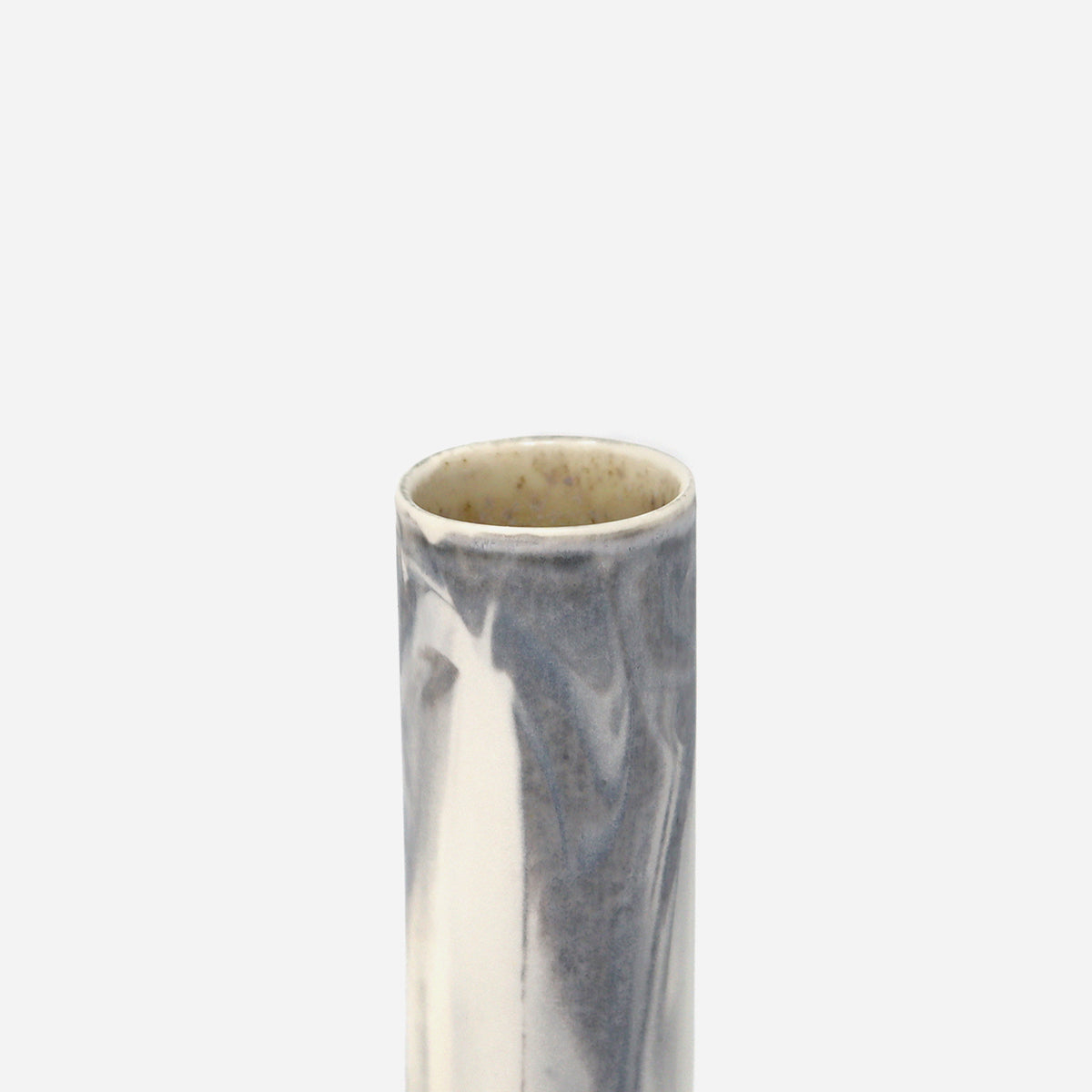 Cylinder Vase Marbled Black/White