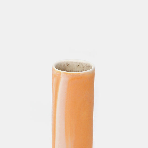 Cylinder Vase Marbled Orange/White