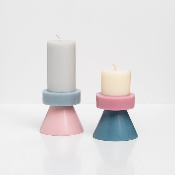 Stack Candle Mini - Ivory/Lavender/Blue Grey