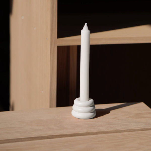 Triple O Candleholder - Chalk White