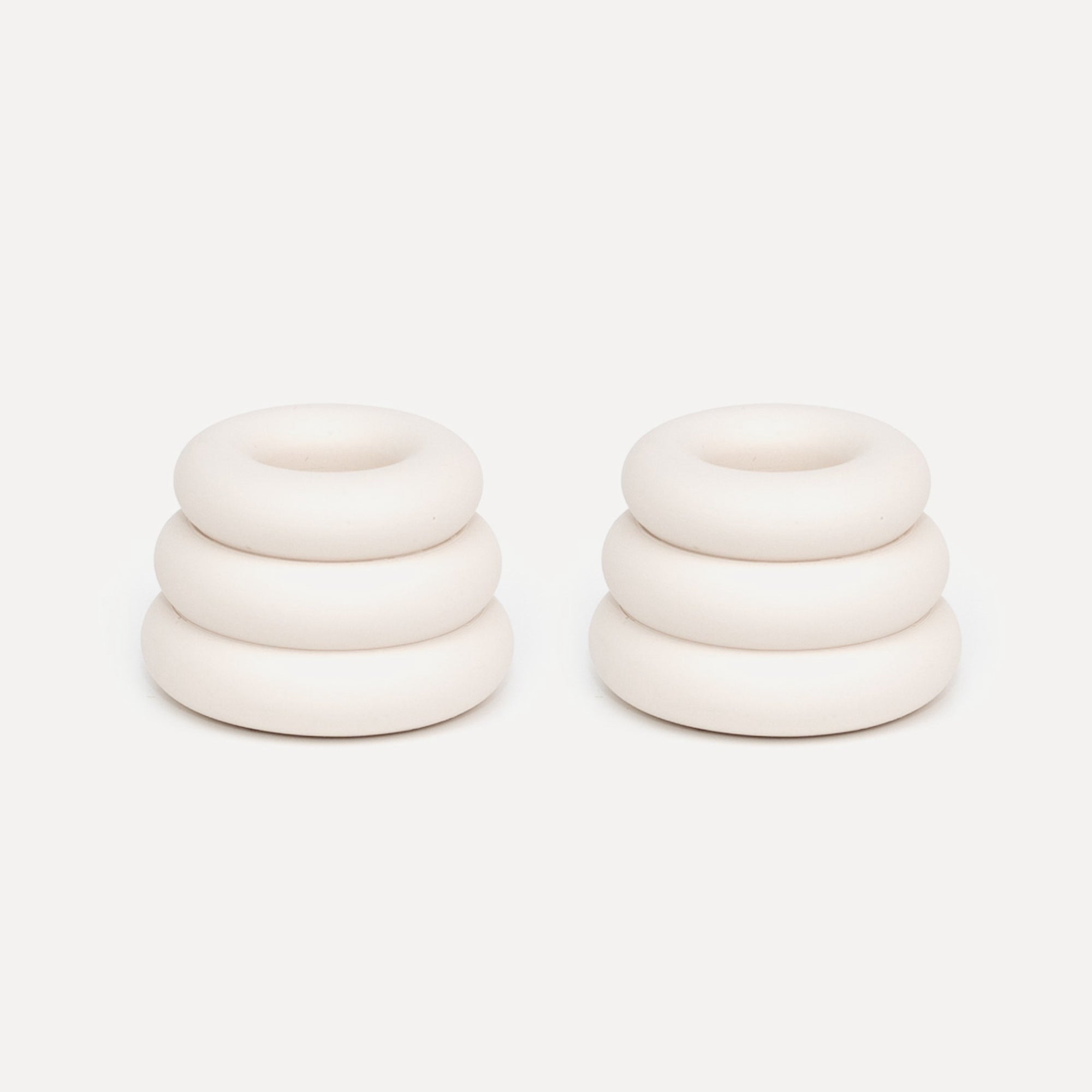 Triple O Candleholder - Chalk White