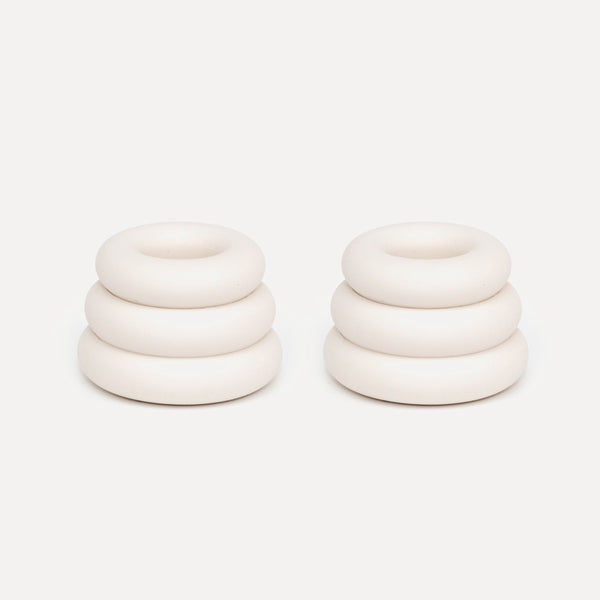 Triple O Candleholder - Chalk White