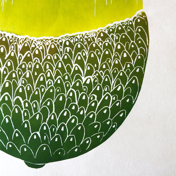 Acorn Block Print
