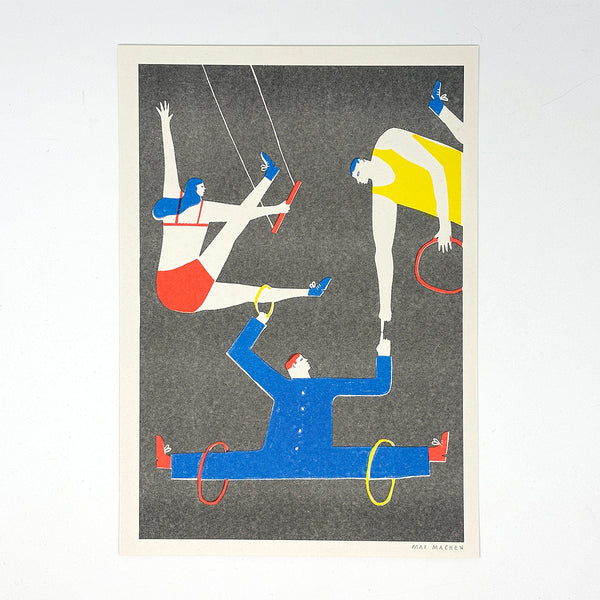 Acrobat Circus A4 Risograph Print