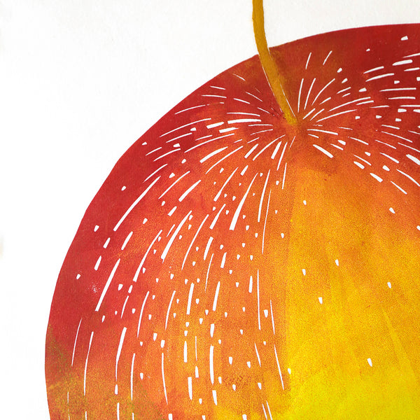 Apple Block Print