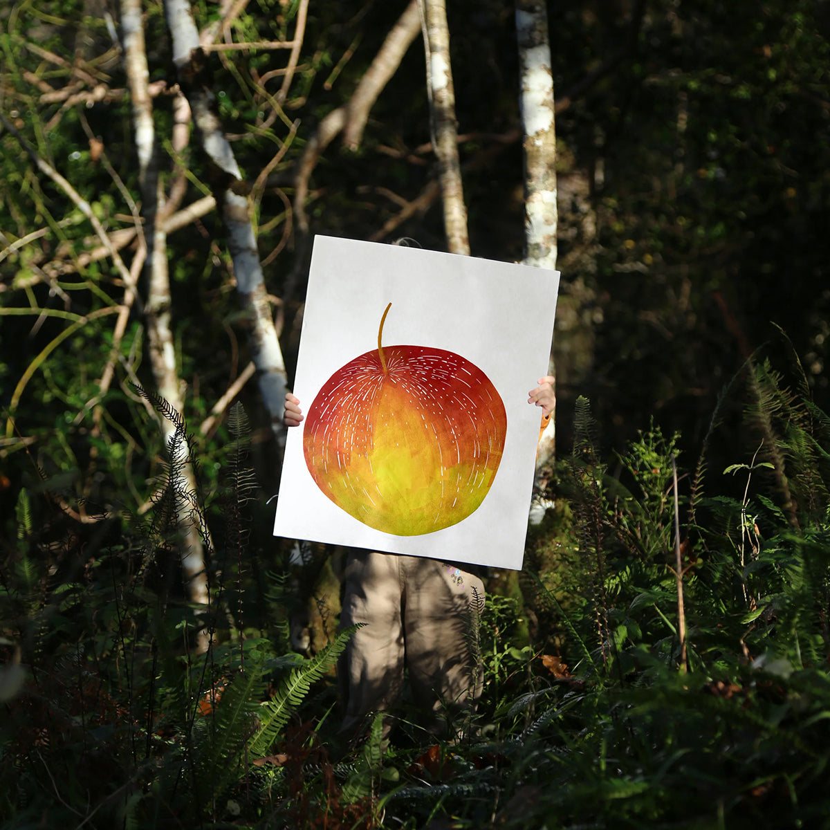Apple Block Print