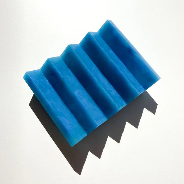 Bauhaus ZigZag soap dish blue recycled plastic