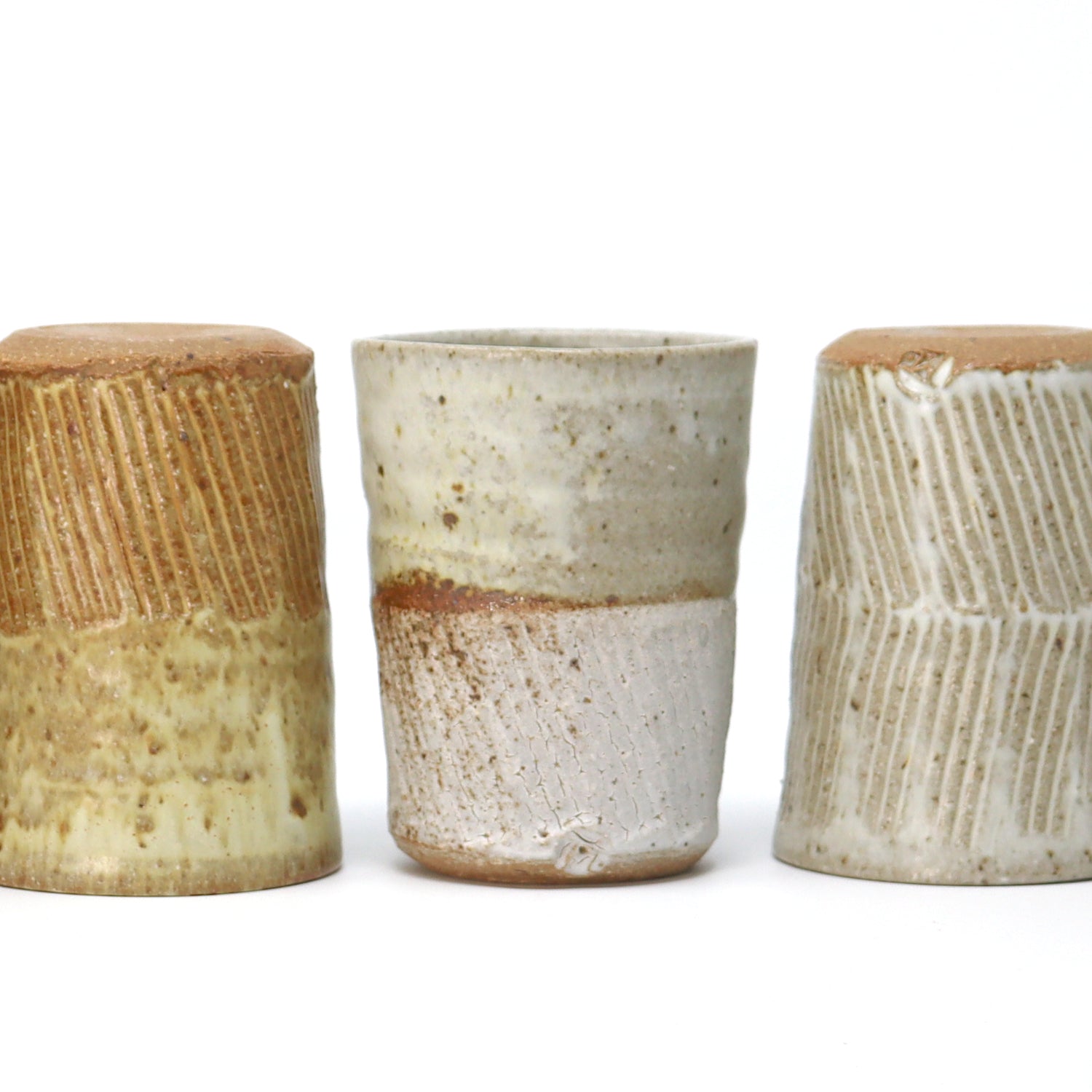 Two Tone Beaker - Cornish Stone and Dolomite glaze / Bisque slip