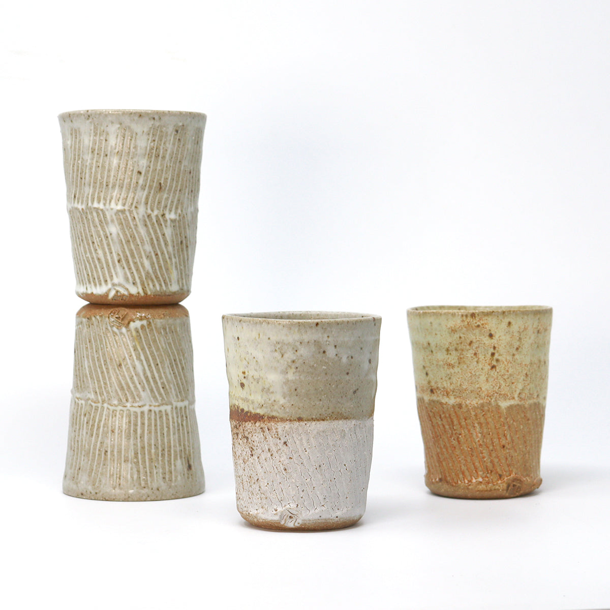 Two Tone Beaker - Cornish Stone and Dolomite glaze / Bisque slip