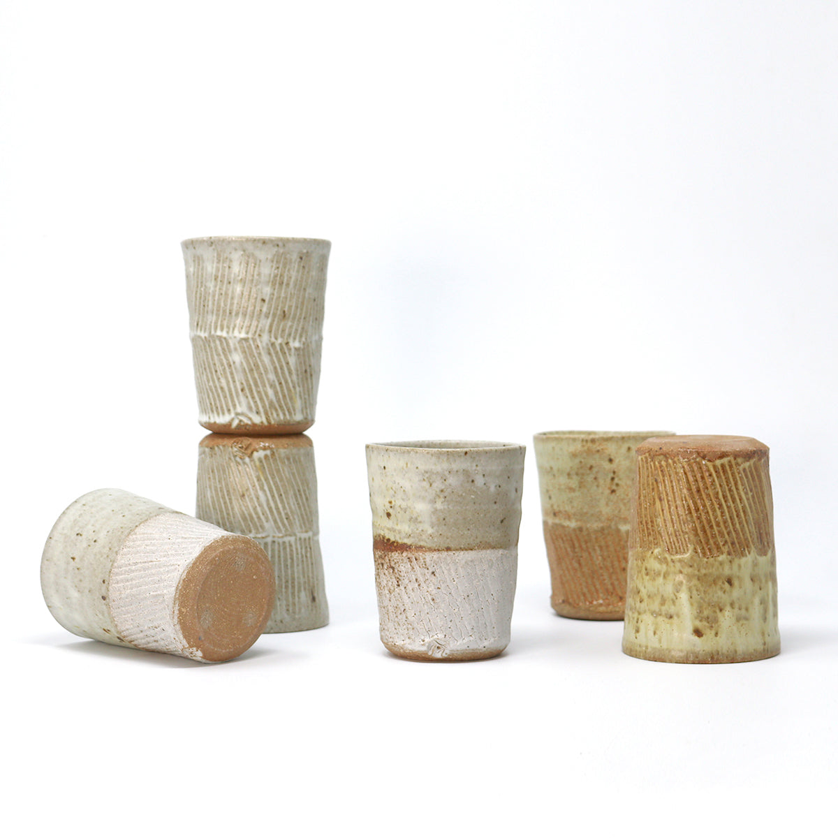 Two Tone Beaker - Cornish Stone and Dolomite glaze / Bisque slip