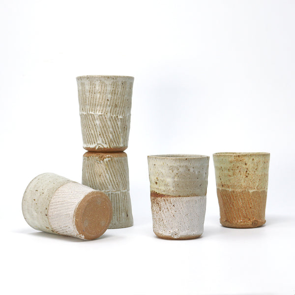 Two Tone Beaker - Cornish Stone and Dolomite glaze / Bisque slip