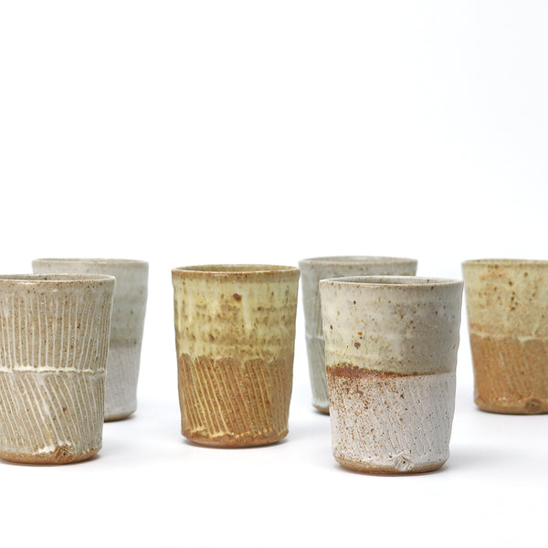 Two Tone Beaker - Cornish Stone and Dolomite glaze / Bisque slip