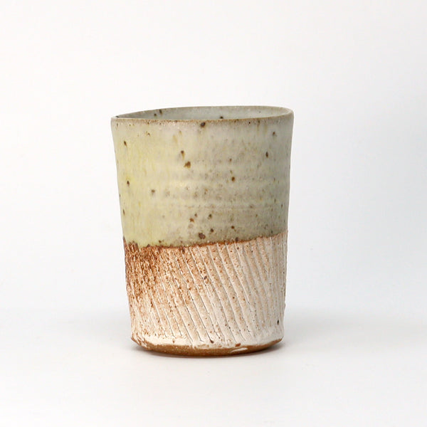 Two Tone Beaker - Cornish Stone and Dolomite glaze / Bisque slip