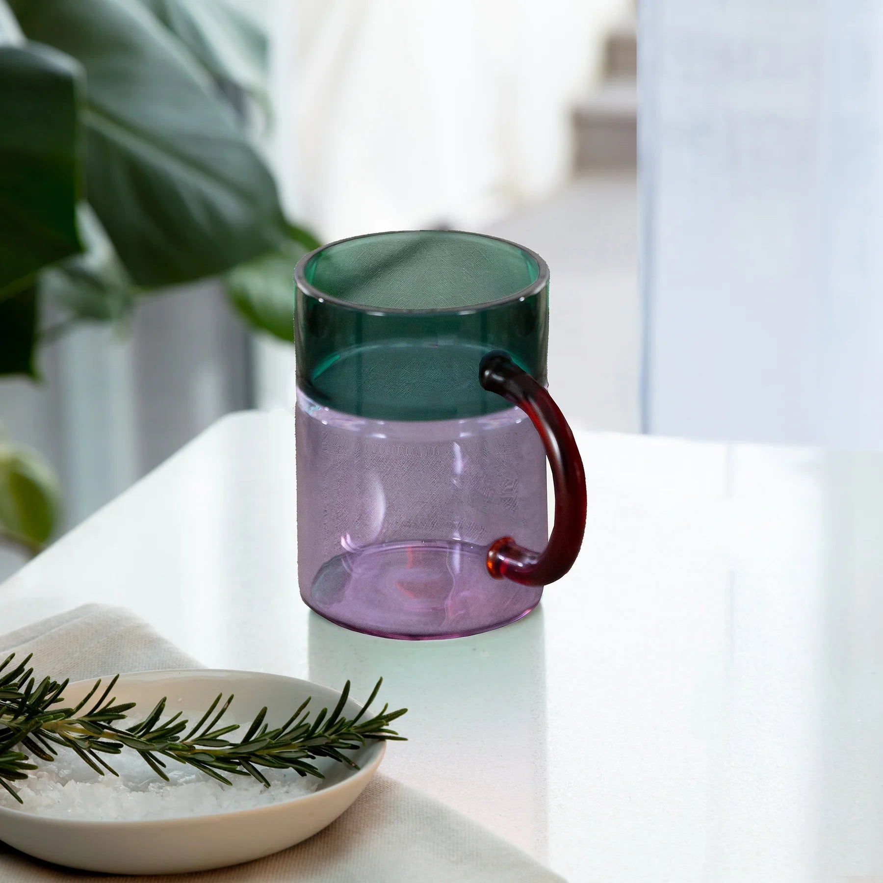 Pablo Glass Mug - Teal/Lilac