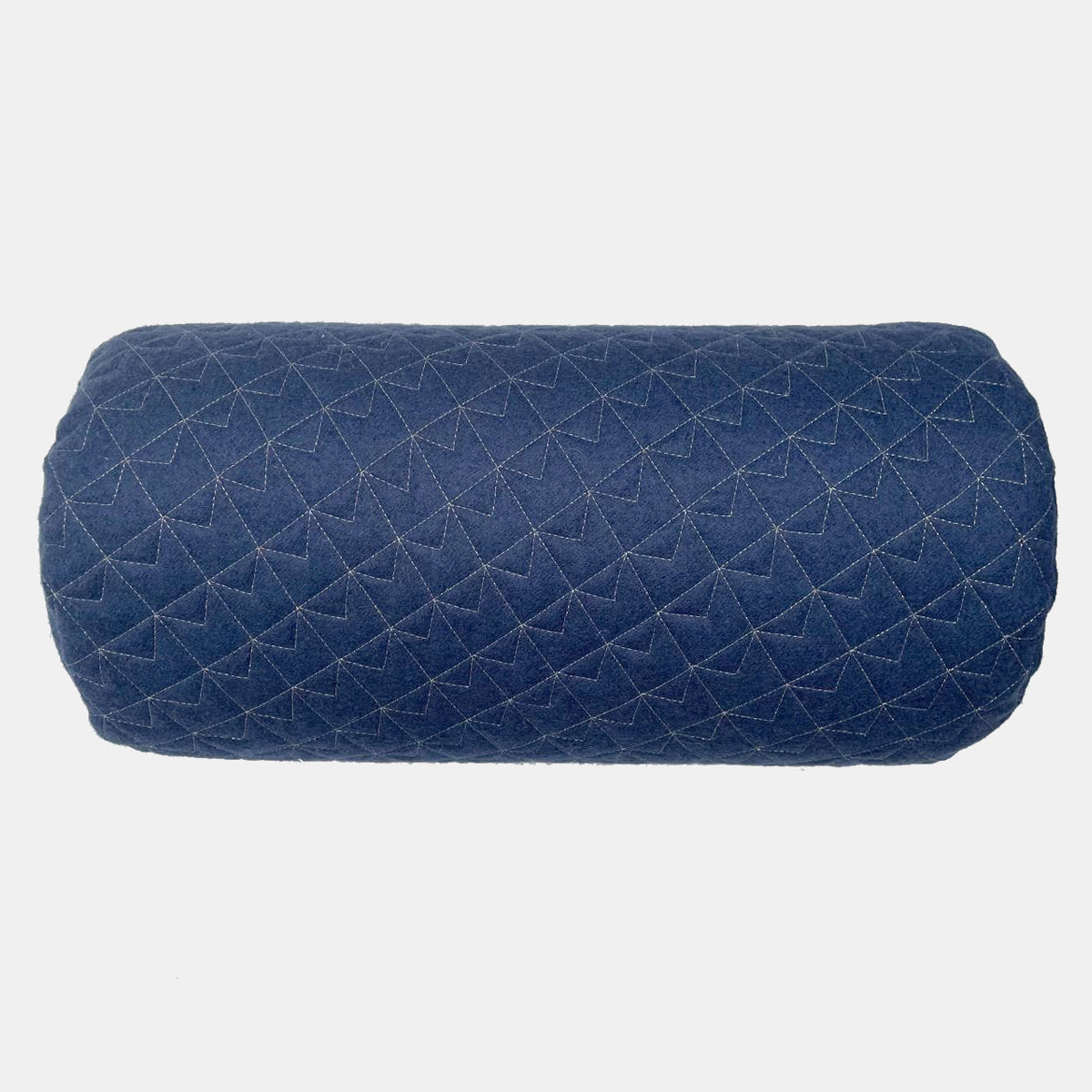 Patchwork Bolster Cushion  - Navy/Silver Quilted