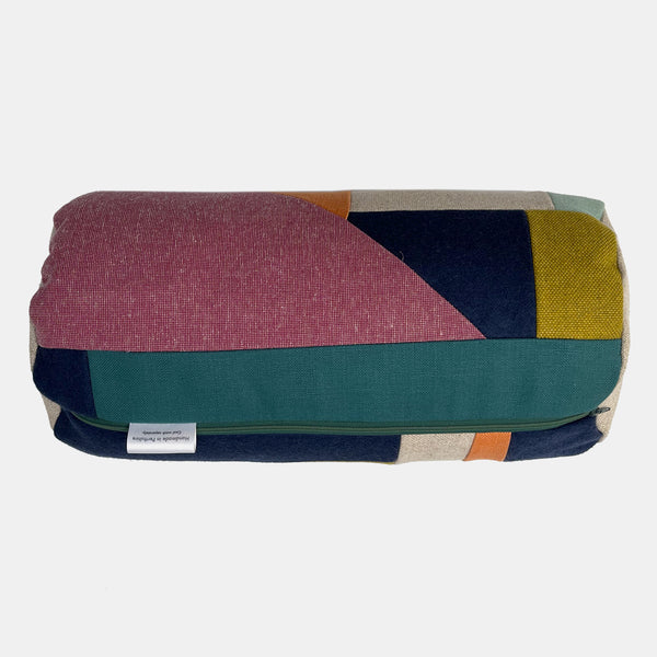 Patchwork Bolster Cushion - Pink/Orange/Mint/Olive/Teal B
