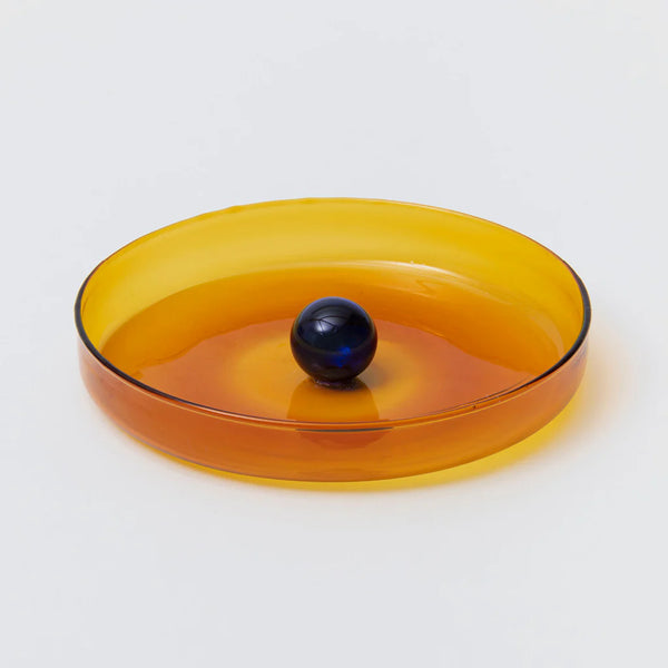 Bubble Dish - Amber/Cobalt