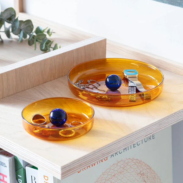 Bubble Dish - Amber/Cobalt