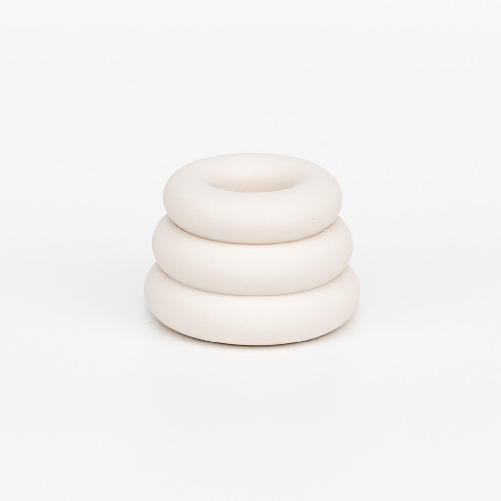 Triple O Candleholder - Chalk White