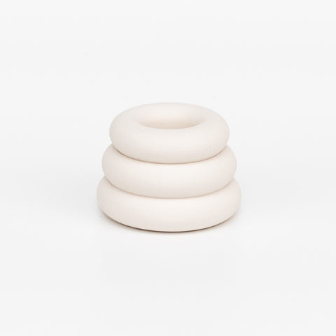 Triple O Candleholder - Chalk White