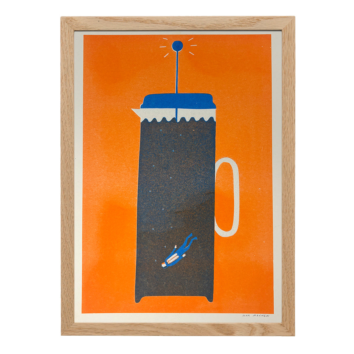Diver in Coffee A4 Risograph Print