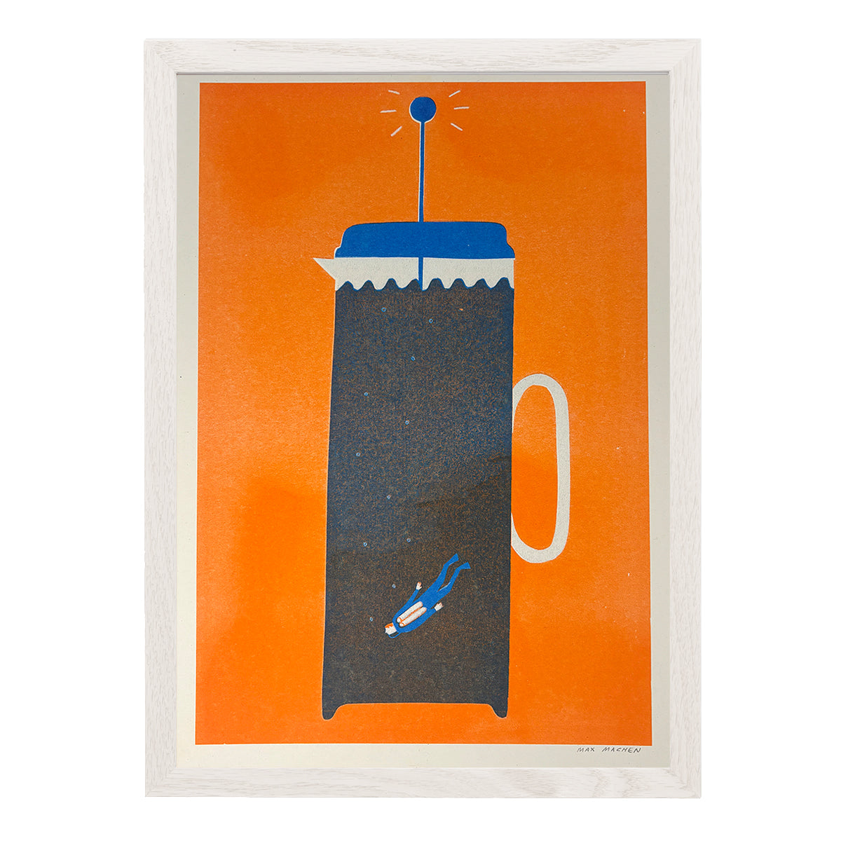 Diver in Coffee A4 Risograph Print