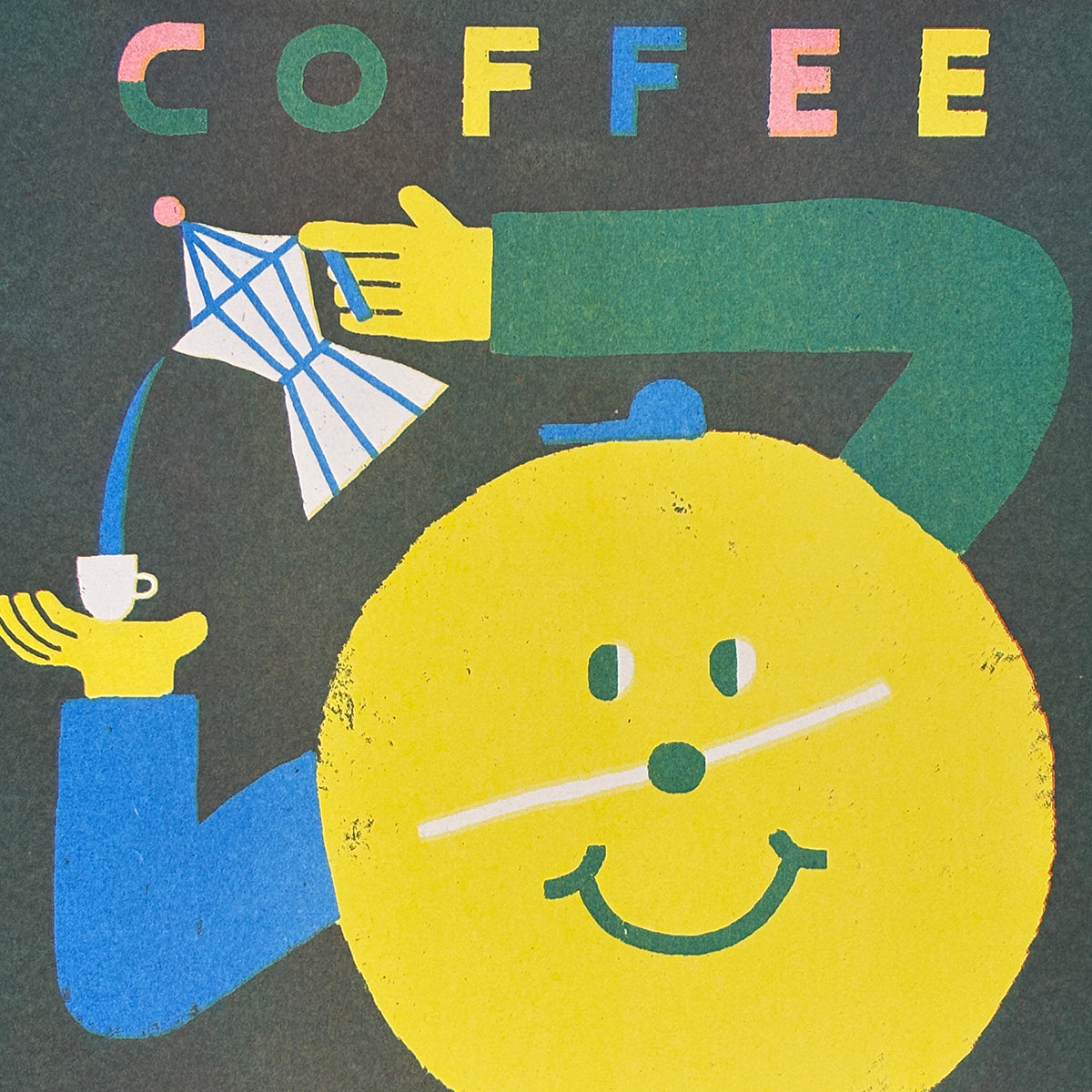 Coffee Time A3 Risograph Print