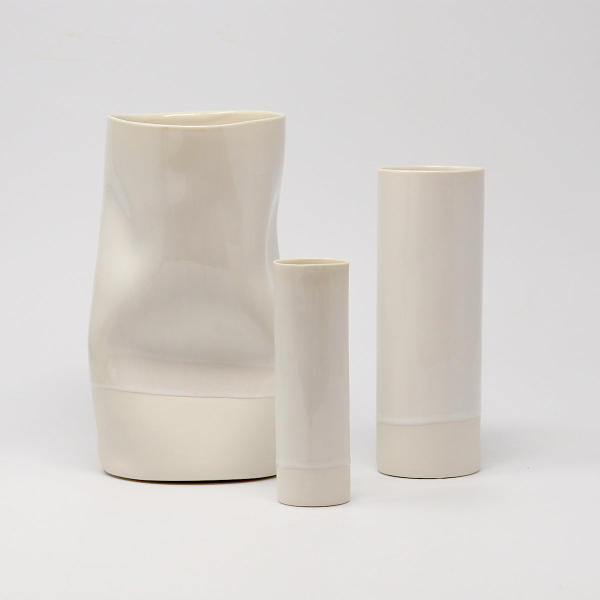 Cylinder Porcelain Vase White