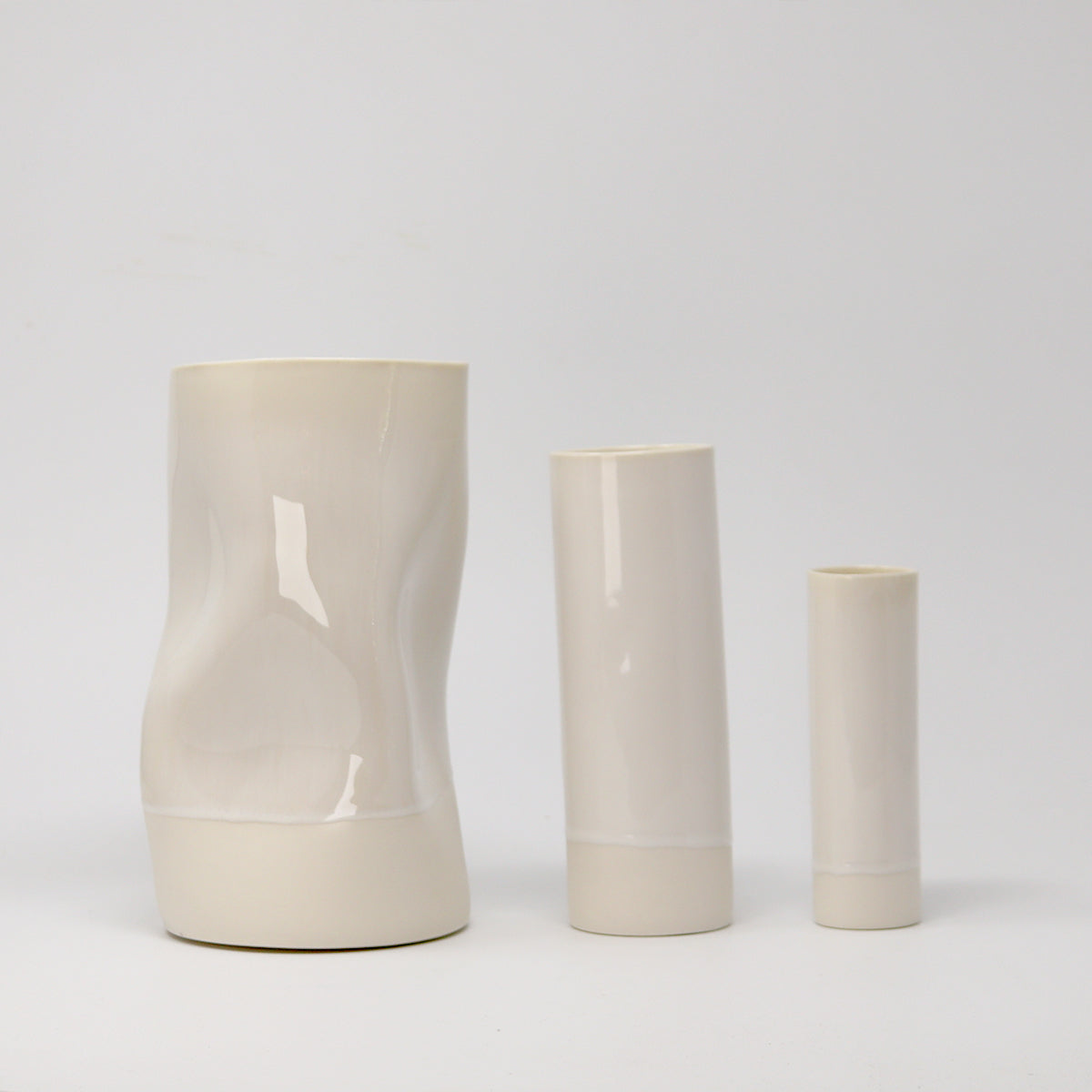 Cylinder Porcelain Vase White